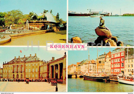 Copenhagen - Kopenhagen - Little Mermaid - ship - multiview - 18 - Denmark - unused - JH Postcards