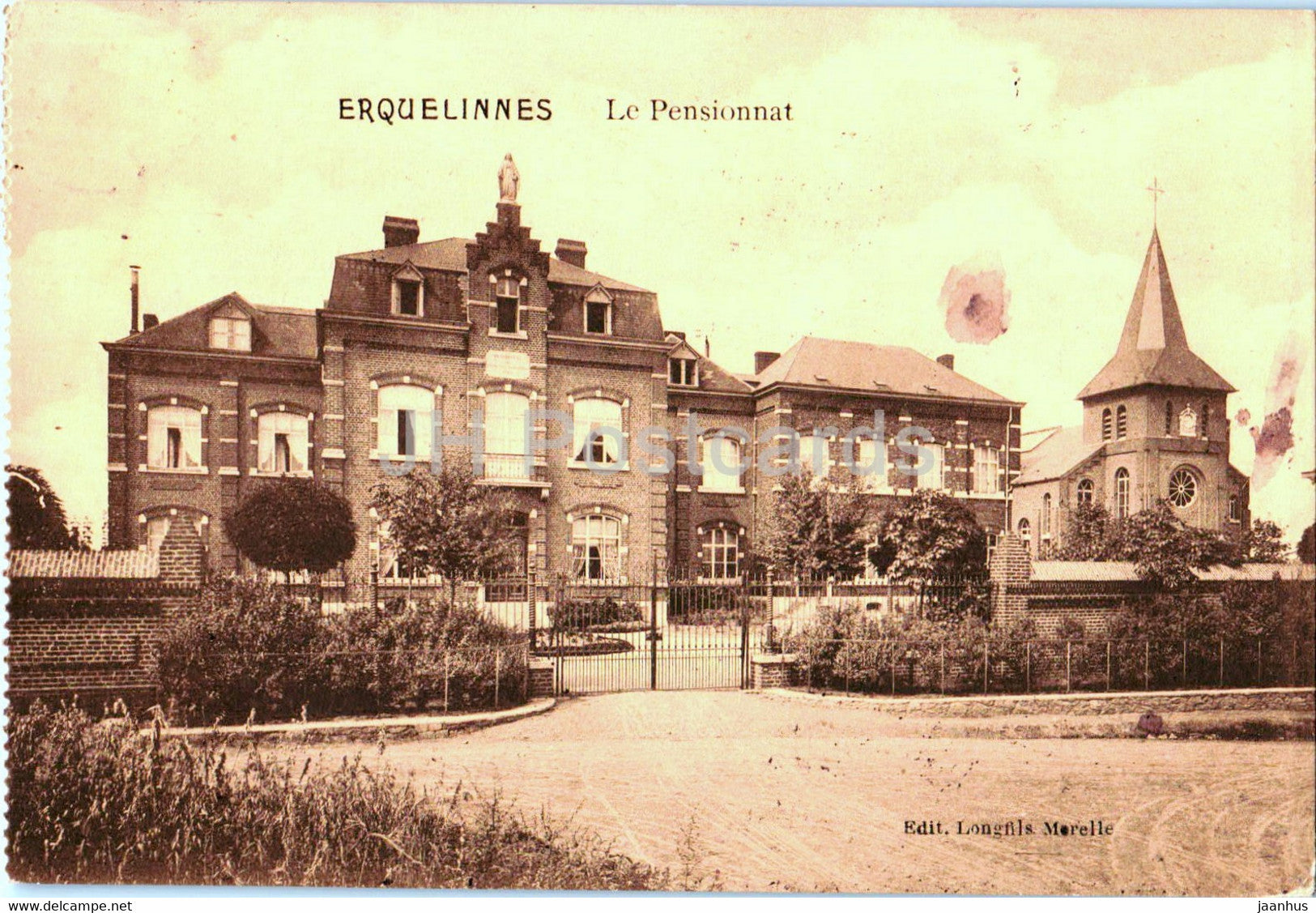 Erquelinnes - Le Pensionnat - old postcard - 1912 - Belgium - used - JH Postcards