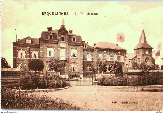 Erquelinnes - Le Pensionnat - old postcard - 1912 - Belgium - used - JH Postcards
