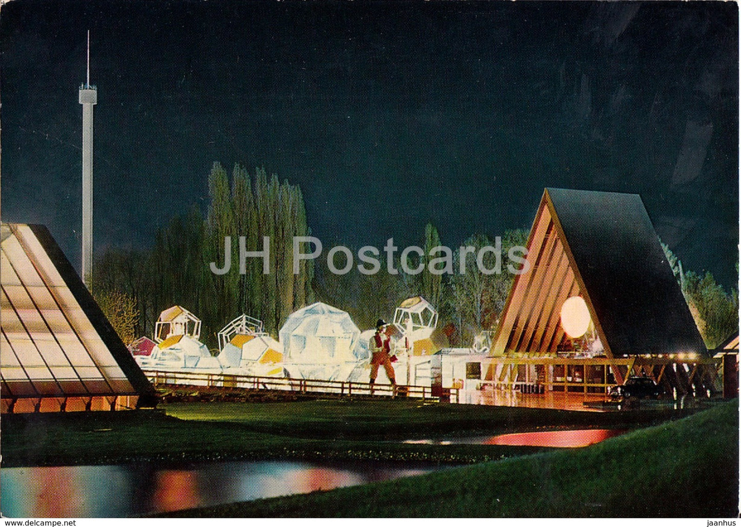 Lausanne - Exposition Nationale Suisse - Un Jour en Suisse de nuit - 1964 - Switzerland - used - JH Postcards