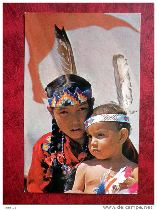 Indian Children of the Stony Tribe - Canada - used - JH Postcards