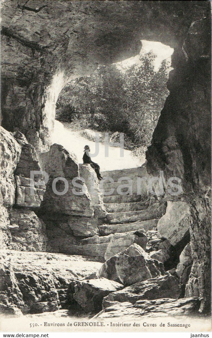 Environs de Grenoble - Interieur de Cuves de Sassenage - 550 - old postcard - France - unused - JH Postcards