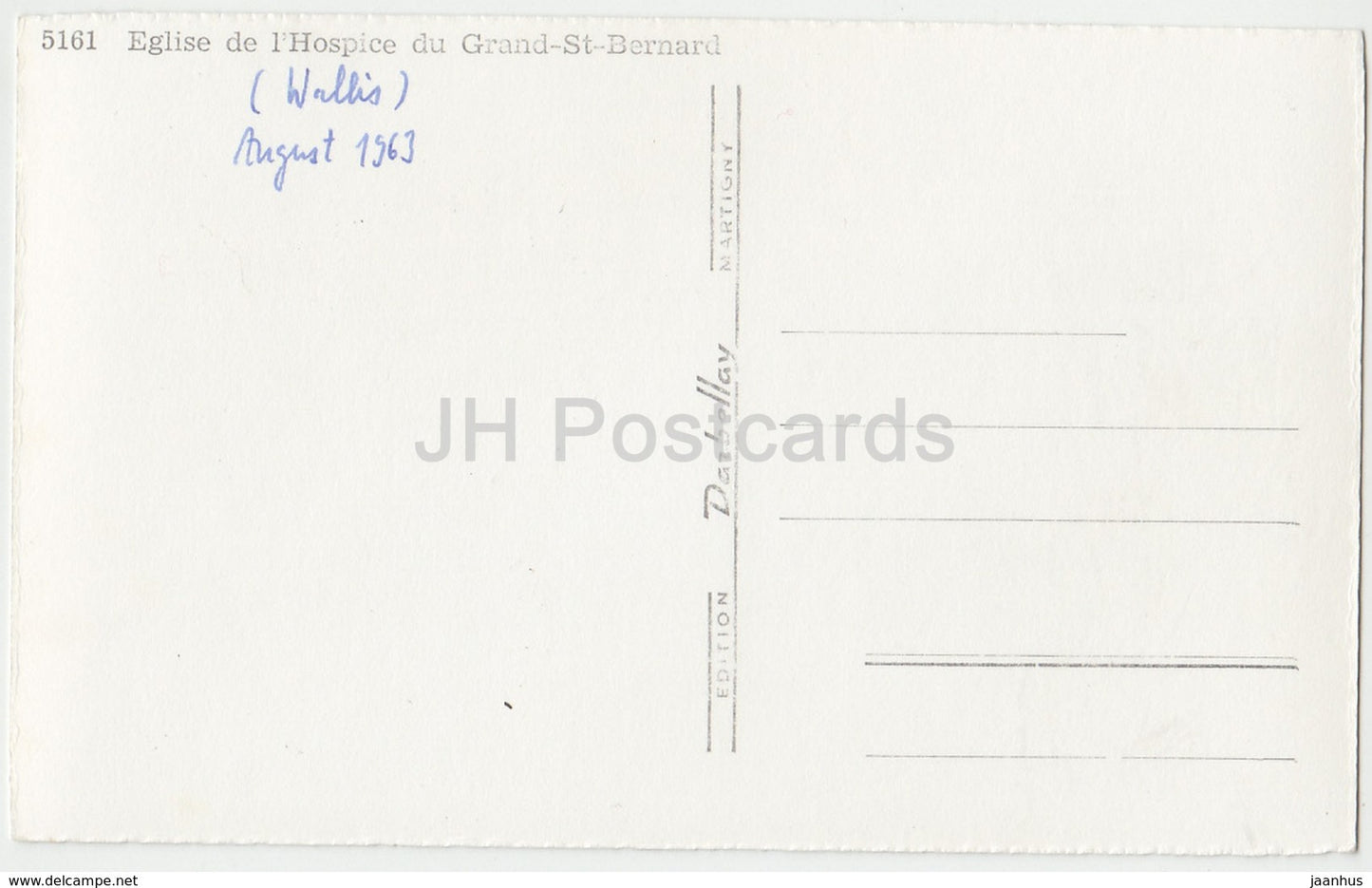 Eglise de l'Hospice Grand-St-Bernard - Kirche - 5161 - Schweiz - 1963 - gebraucht