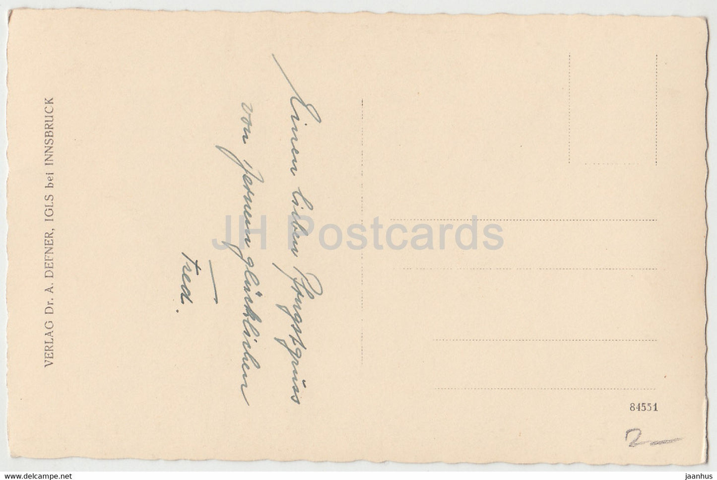 girl on the meadow - A. Defner - old postcard - Austria - used