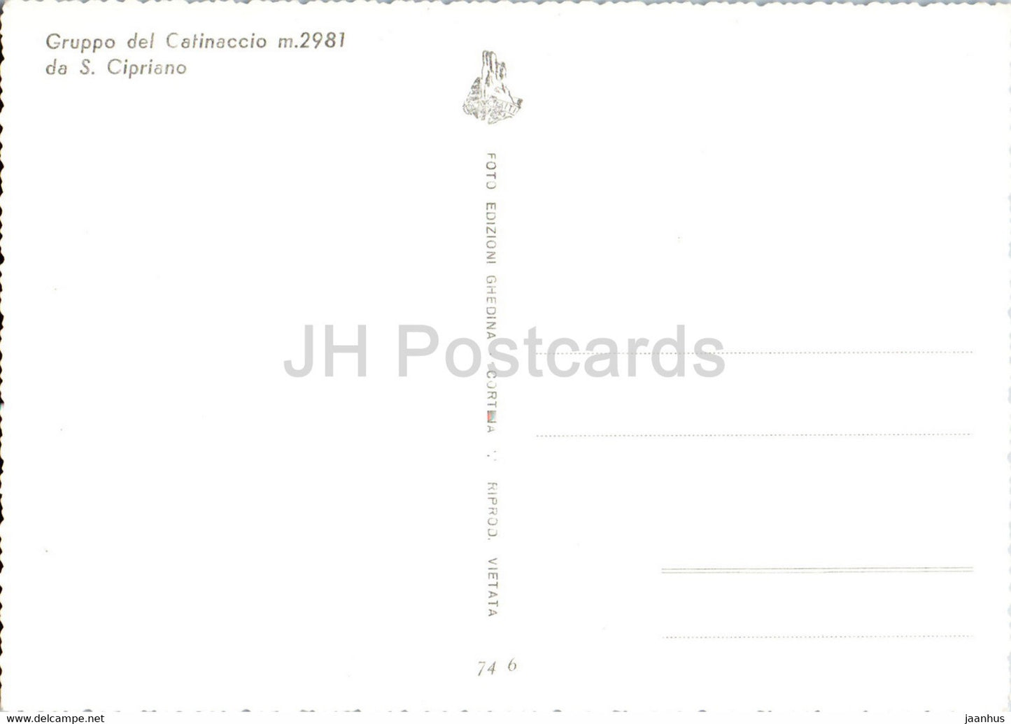 Gruppo del Catinaccio da S Cipriano - old postcard - Italy - unused