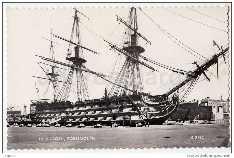 Portsmouth - sailing ship The Victory - K 2195 - England - used - JH Postcards