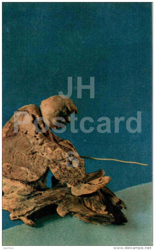 fisherman - Nature and Fantasy - wooden figures - 1969 - Russia USSR - unused - JH Postcards