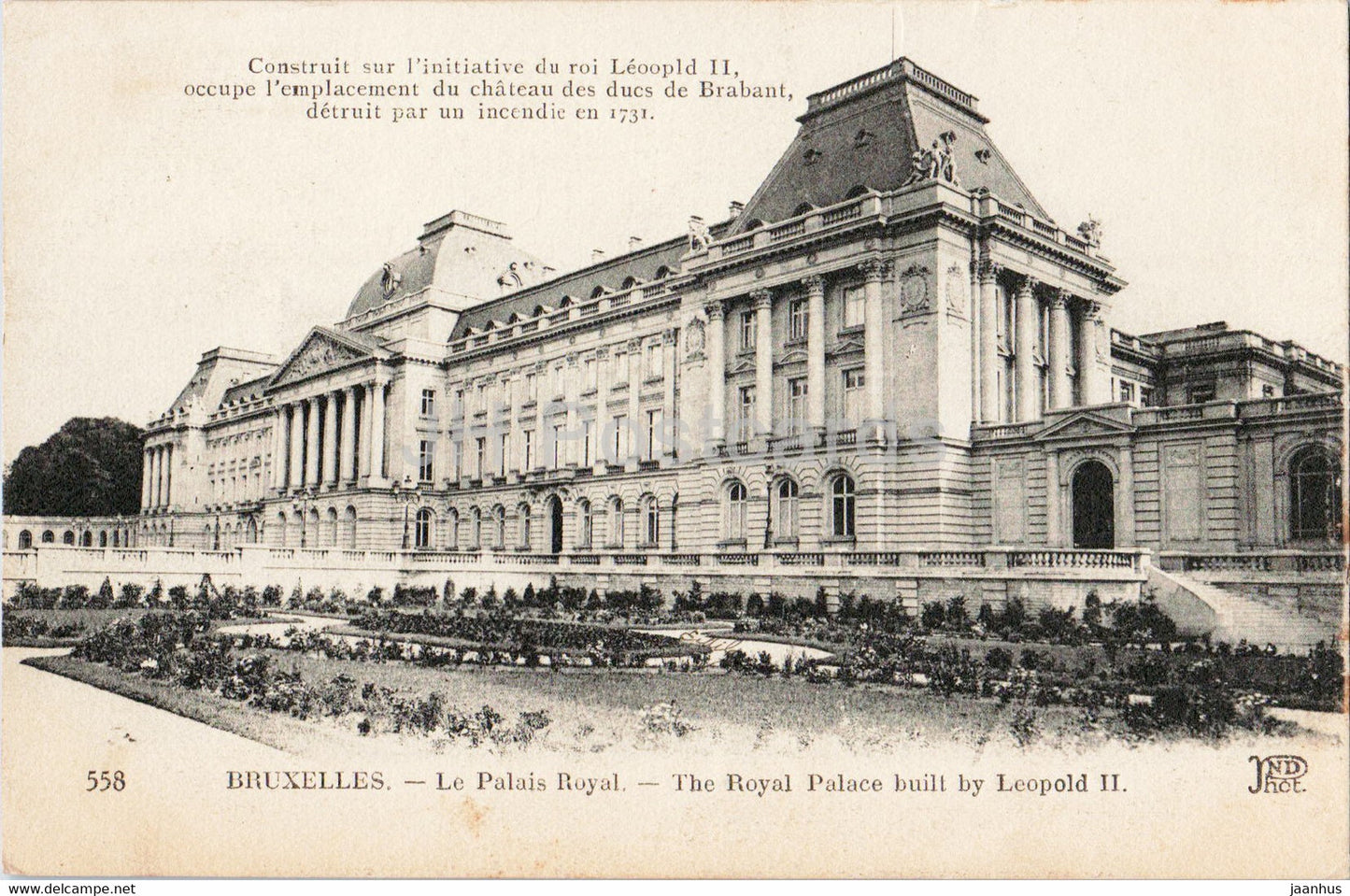 Bruxelles - Brussels - Le Palais Royal - The Royal Palace built by Leopold II - 558 old postcard - 1920 - Belgium - used - JH Postcards