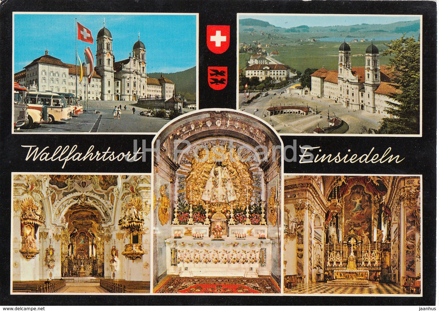 Wallfahrtsort Einsiedeln - bus - multiview - 1887 - Switzerland - unused - JH Postcards