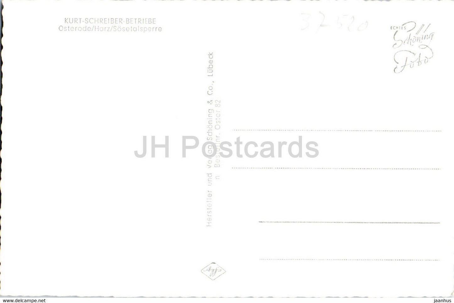 Kurt Schreiber Betriebe - Osterode - Harz - Sosetalsperre - old postcard - Germany - unused