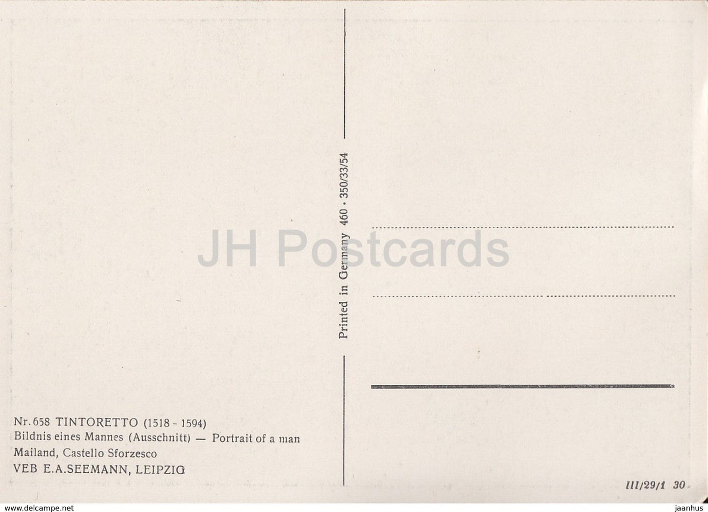 painting by Tintoretto - Portrait of a Man - Italian art - Germany DDR - unused