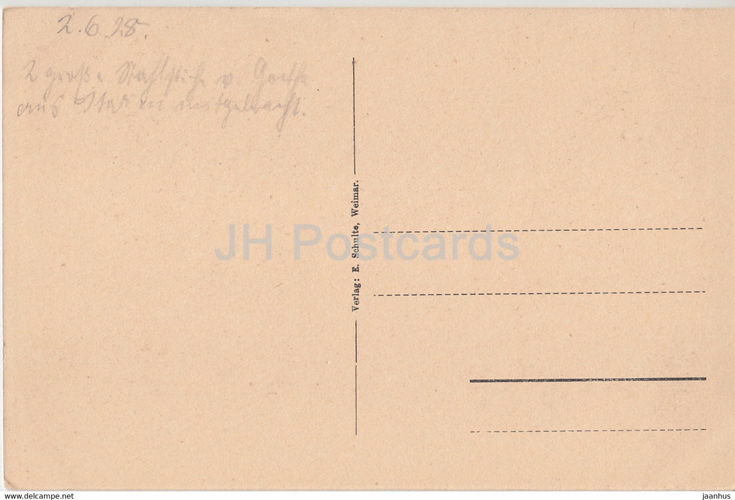 Weimar - Goethes Gartenhaus - Speisezimmer - old postcard - 1928 - Germany - used