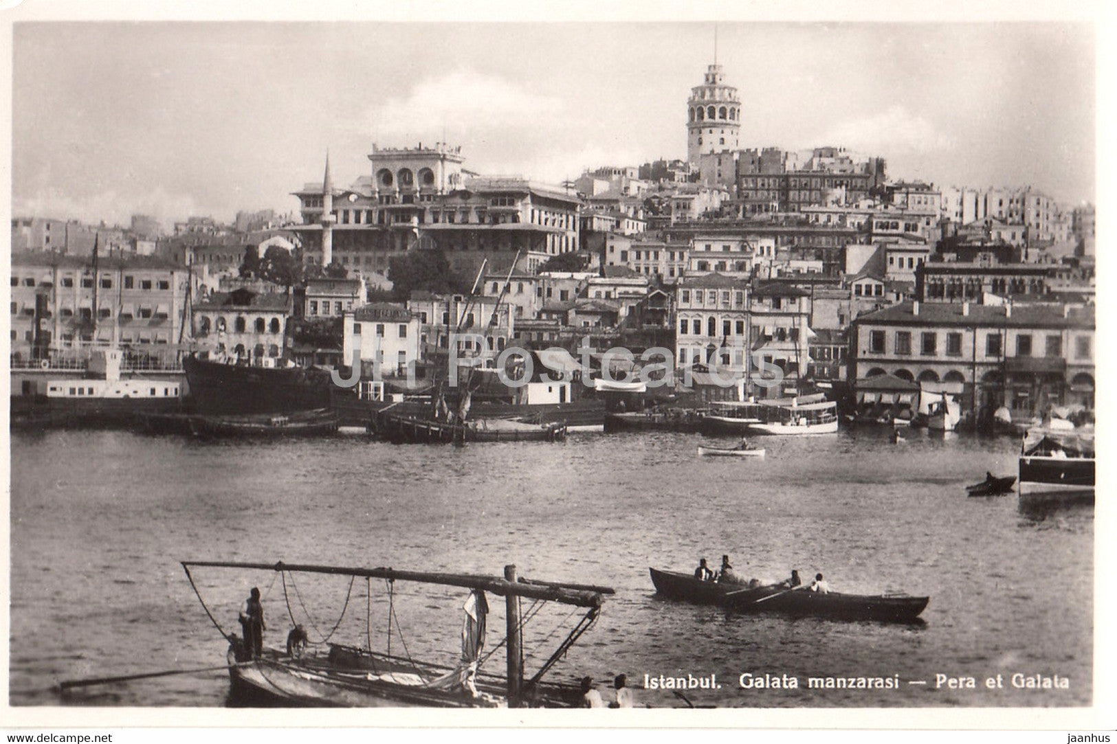 Istanbul - Pera et Galata - boat - old postcard - Turkey - unused - JH Postcards