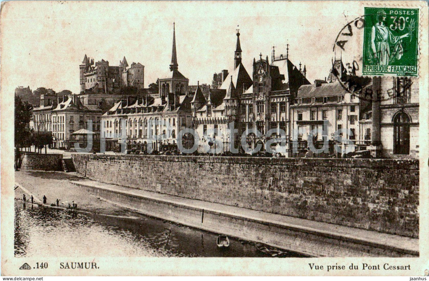 Saumur - Vue prise du Pont Cessart - 140 - old postcard - 1930 - France - used - JH Postcards