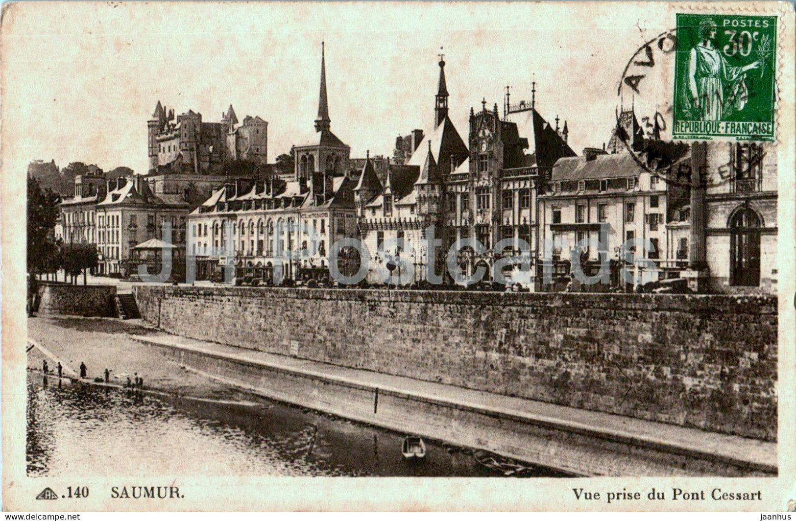 Saumur - Vue prise du Pont Cessart - 140 - old postcard - 1930 - France - used - JH Postcards