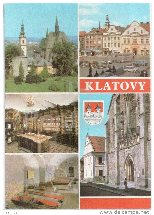Klatovy - square - pharmacy - Czechoslovakia - Czech - unused - JH Postcards