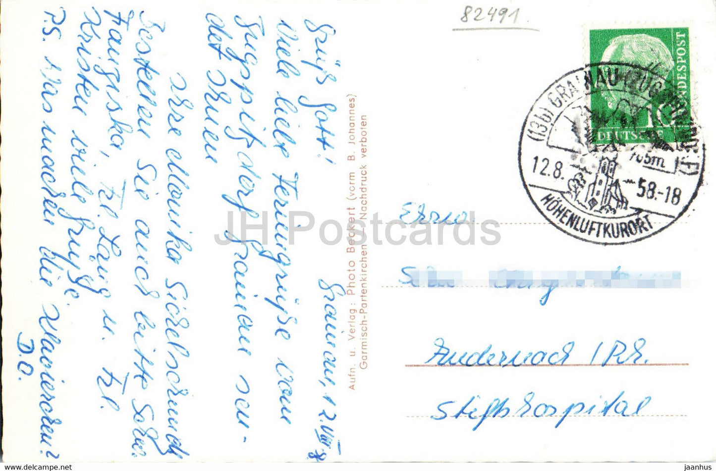 Hollentalklamm - Eingangshutte - 2648 - old postcard - 1958 - Germany - used