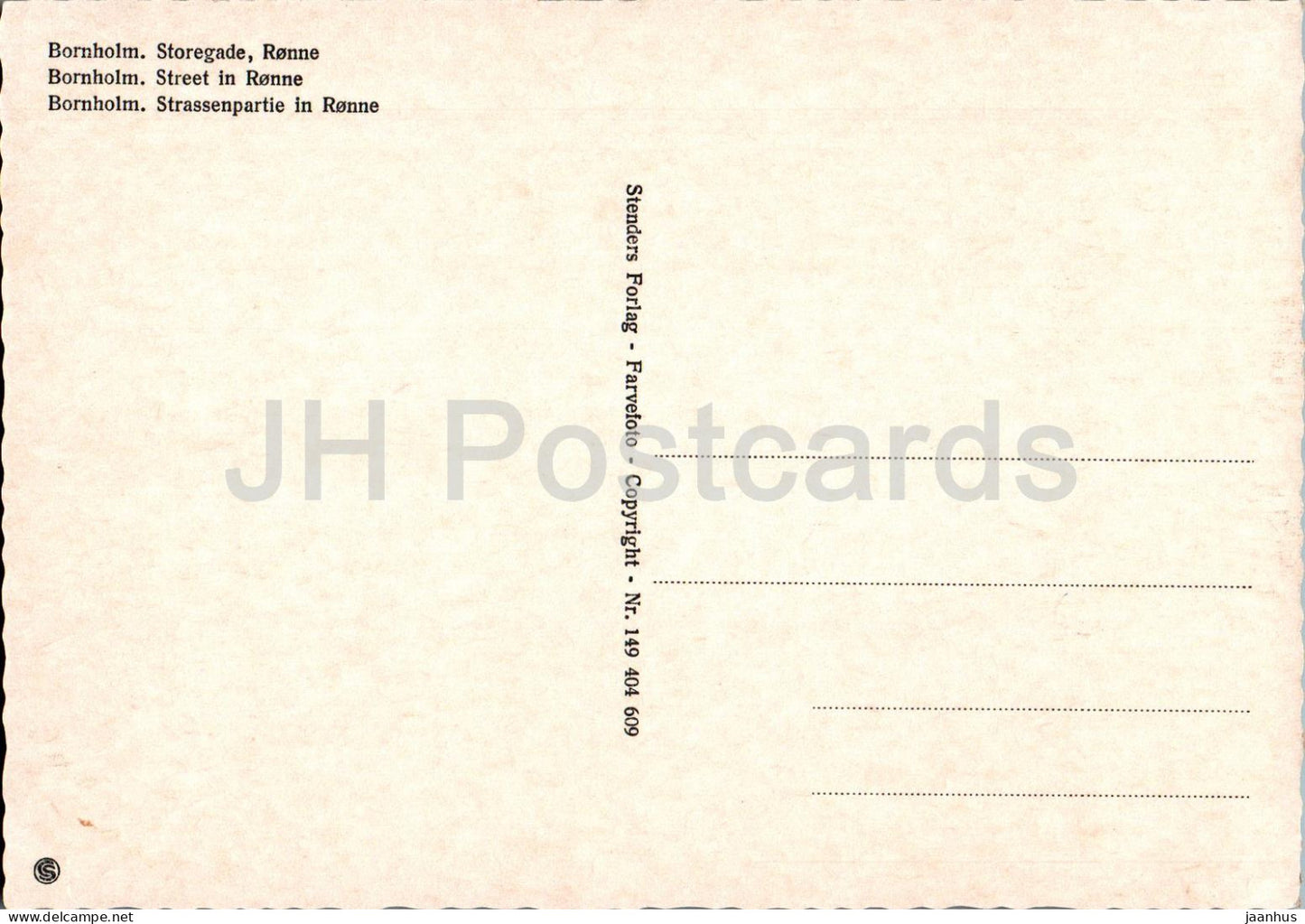 Bornholm - Storegade - Ronne - Street in Ronne - 149 - Denmark - unused