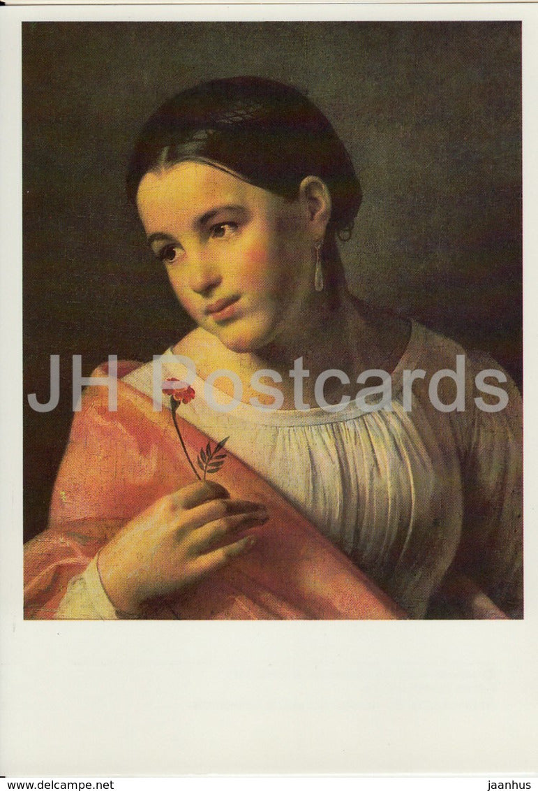 painting by O. Kiprensky - Poor Lisa - young woman - Russian art - 1987 - Russia USSR - unused