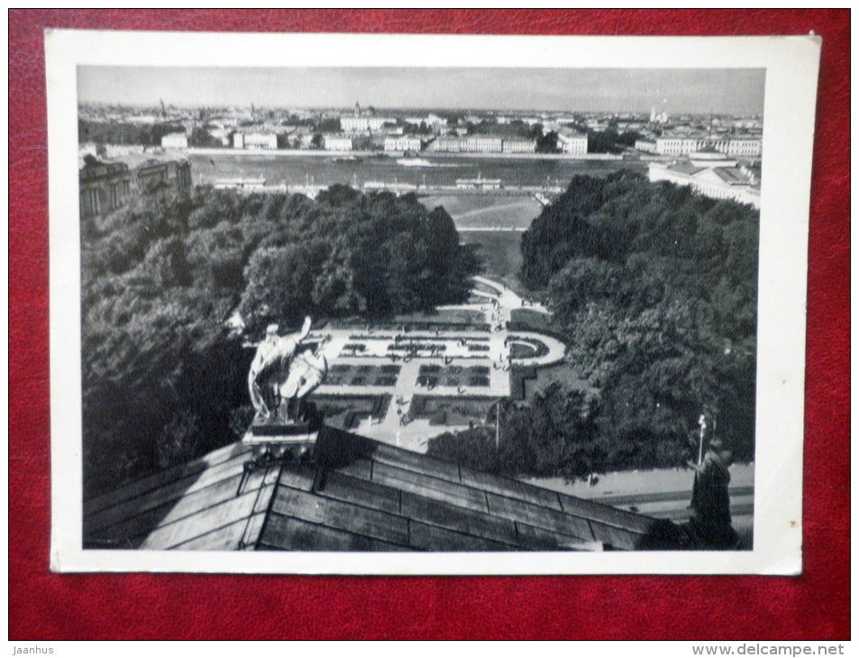 view of the Neva River and the Gorky Garden - Leningrad - St. Petersburg - 1964 - Russia USSR - unused - JH Postcards