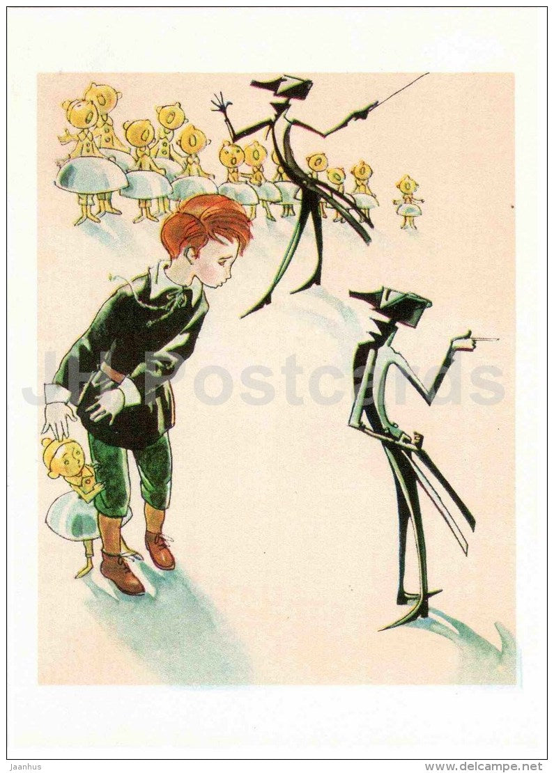 Boy The Bell - Misha - Guys The Hammers - Town in Snuffbox by Vladimir Odoyevsky - 1977 - Russia USSR - unused - JH Postcards
