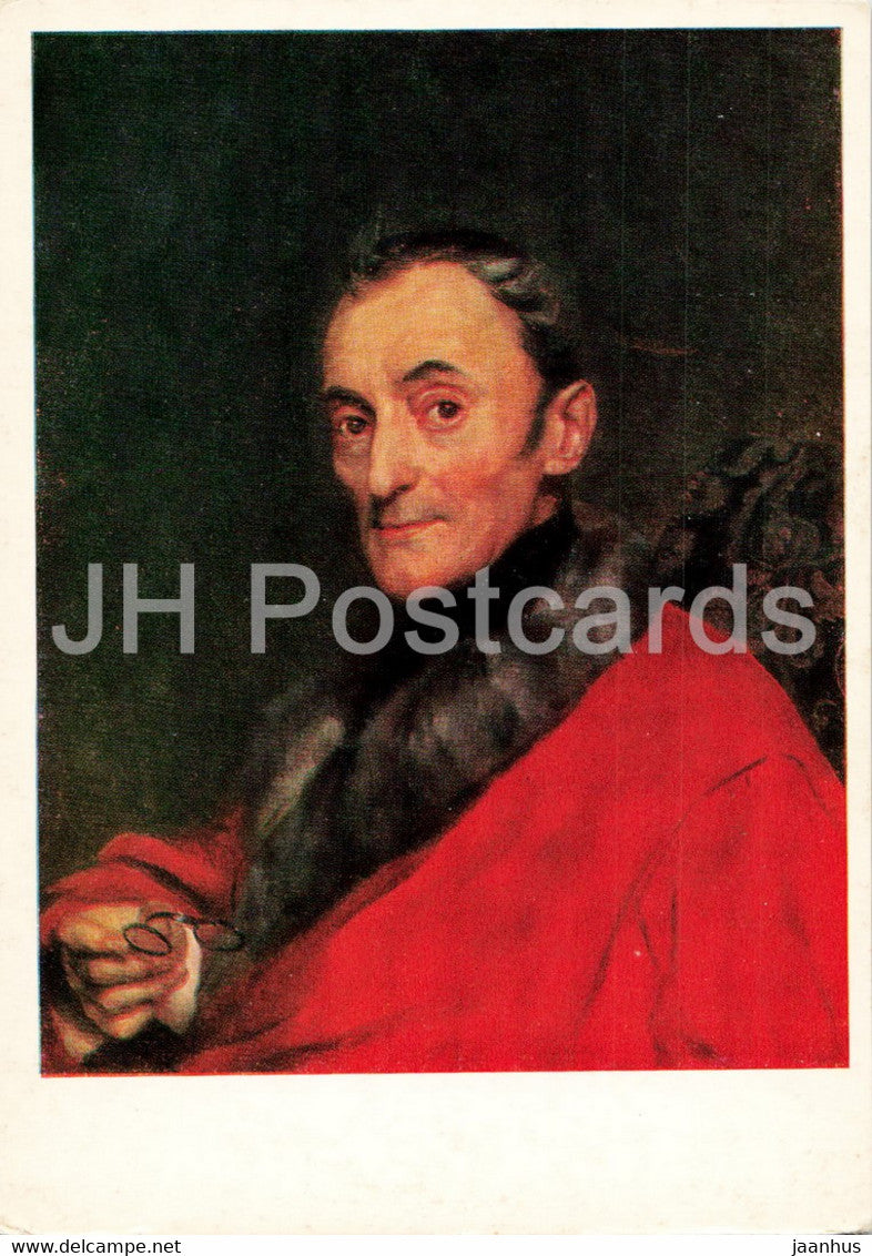 painting by K. Bryullov - Portrait of archaeologist Michelangelo Lanchi - 1 - Russian art - 1977 - Russia USSR - unused - JH Postcards