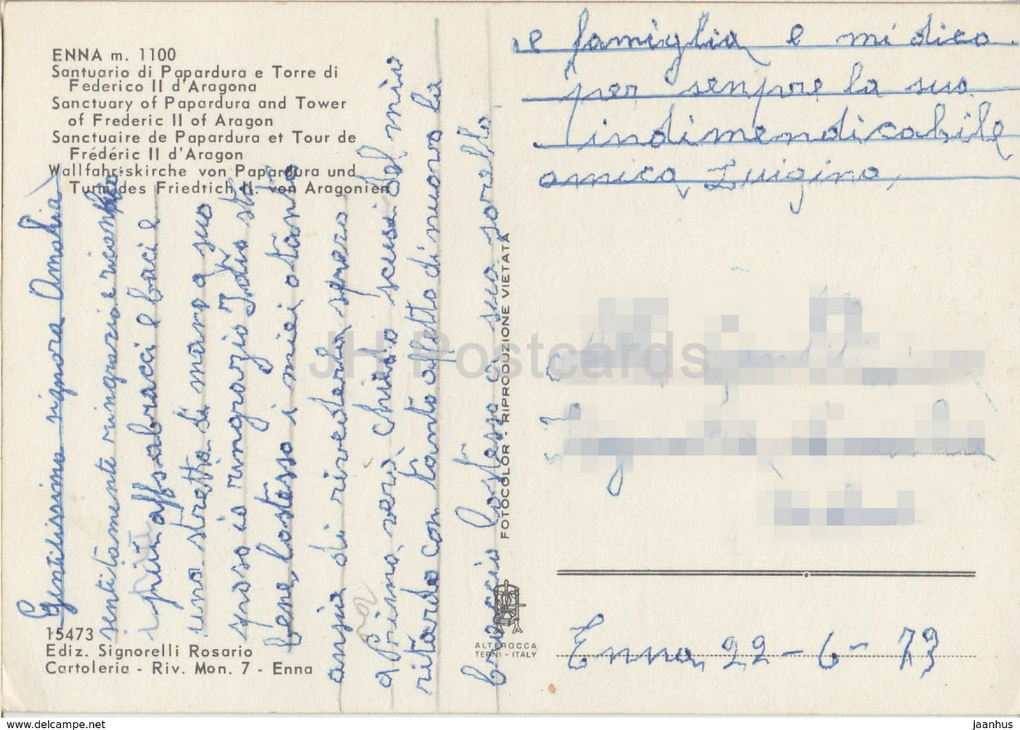 Enna 1100 m - sanctuary of Papardura and Tower of Frederic II of Aragon - 15473 - Italy - used