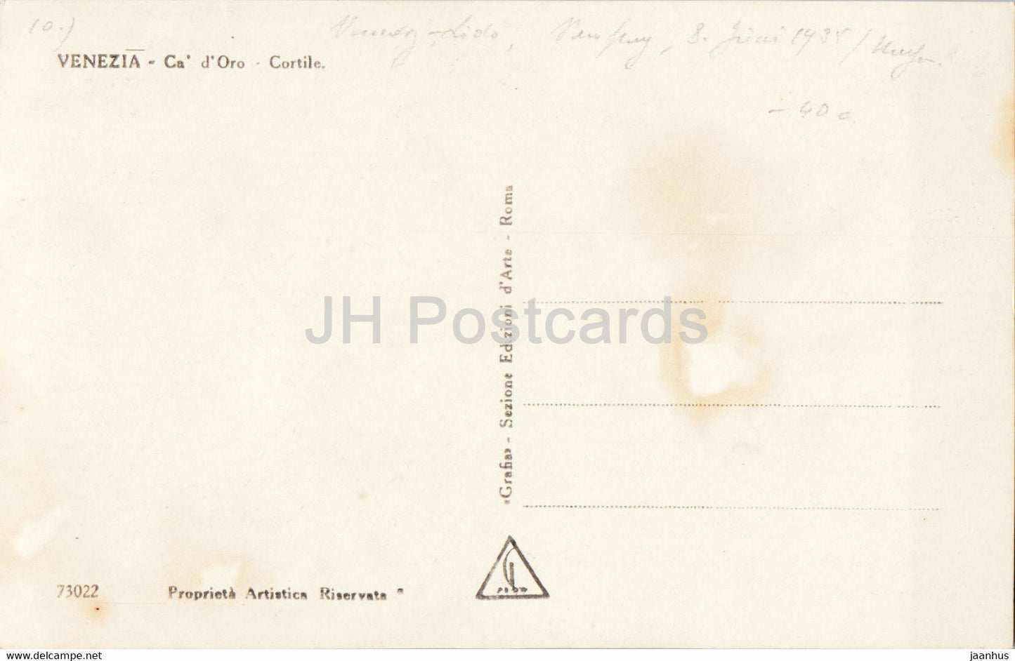 Venezia - Venice - Ca d'Oro - Cortile - 73022 - old postcard - Italy - used
