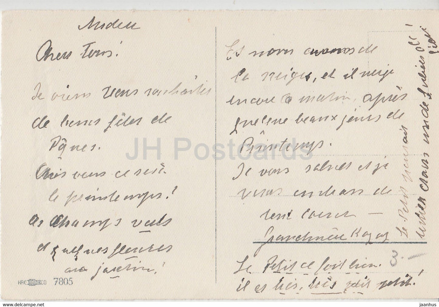 Easter Greeting Card - Die Besten Ostergrusse - boy - chicken - Probst - HA CO 7805 - old postcard - Germany - used