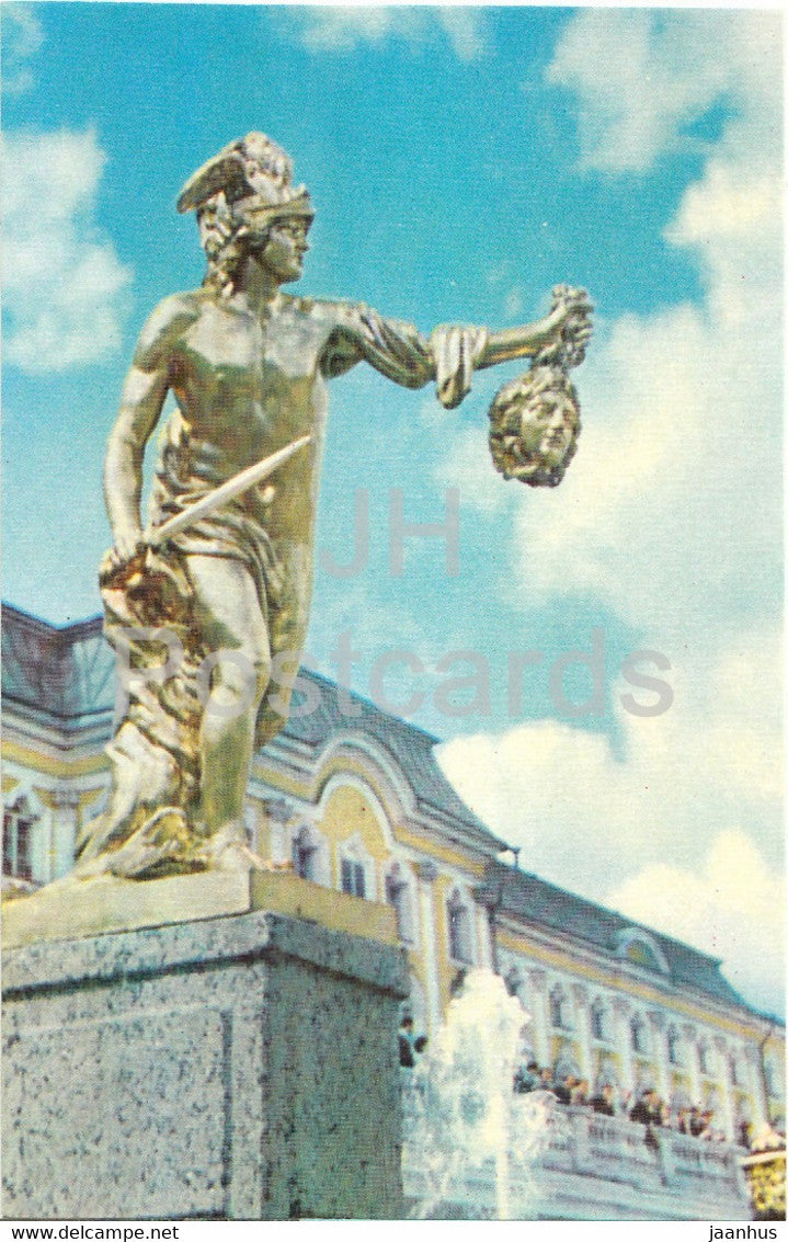 Petrodvorets - Perseus - Sculpture of the Great Cascade - 1966 - Russia USSR - unused - JH Postcards