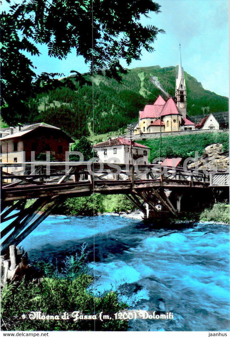 Moena di Fassa 1200 m - Dolomiti - old postcard - Italy - used - JH Postcards