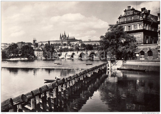 Kremlin and Charles Bridge - Prague - Praha - 1959 - Czech - Czechoslovakia - unused - JH Postcards