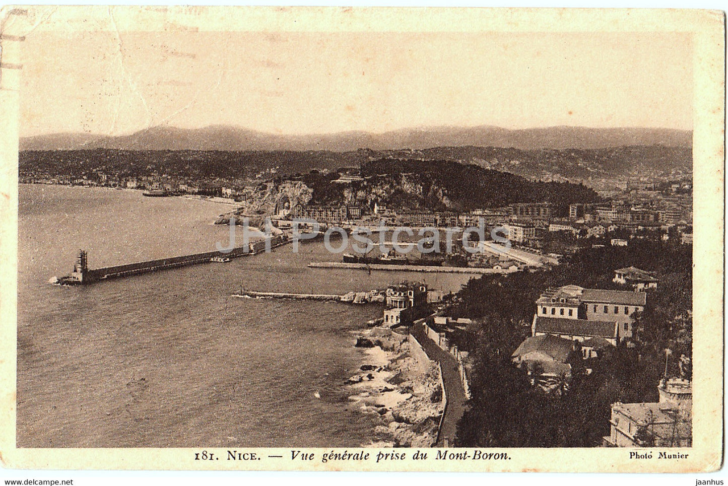 Nice - Vue Generale prise du Mont Boron - 181 - old postcard - 1934 - France - used - JH Postcards