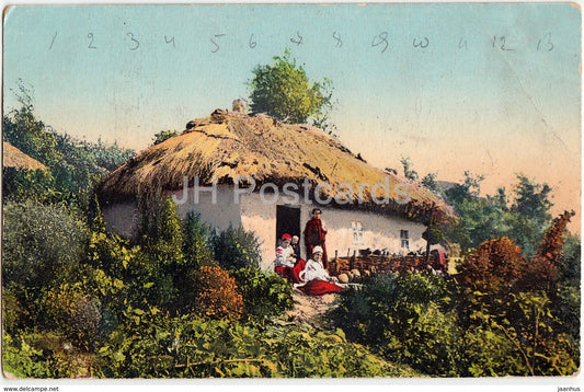 Khata - Ukrainian House - Les Typs et les vues du Ukraina - old postcard - Ukraine - Imperial Russia - unused - JH Postcards