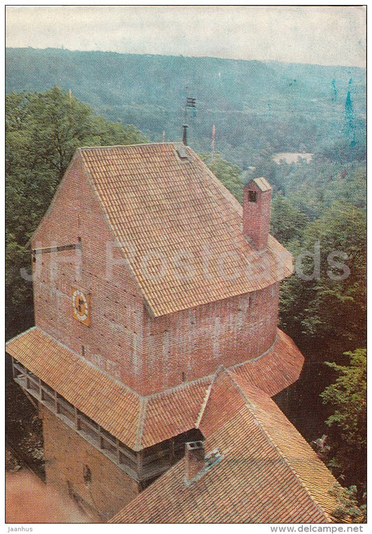 view from Turaida castle tower in Sigulda - 1977 - Latvia USSR - unused - JH Postcards