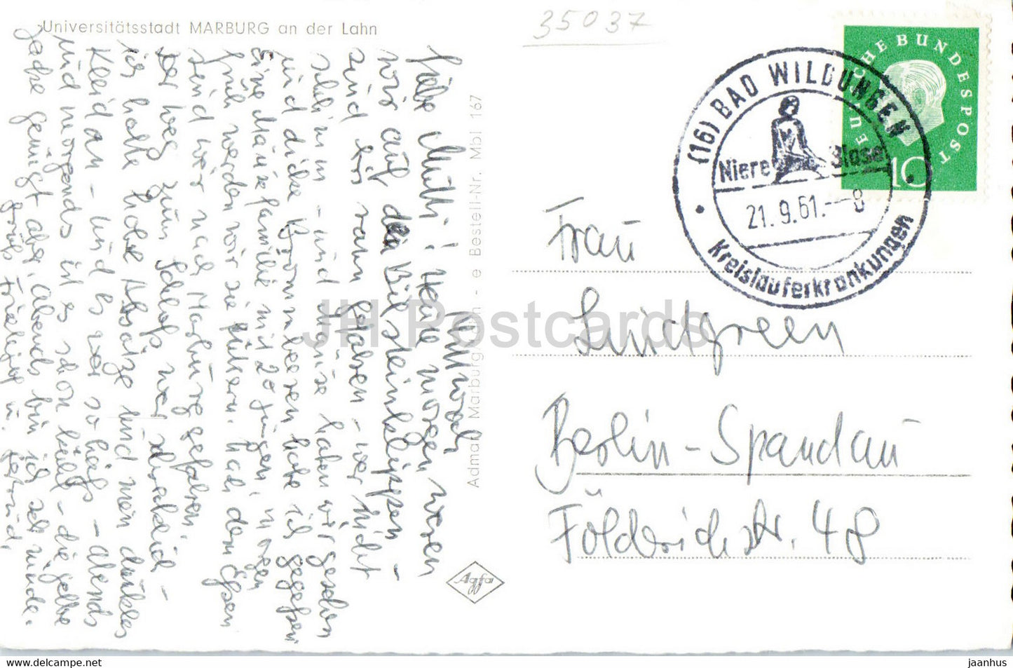 Universitatsstadt Marburg an der Lahn - 1961 - Germany - used