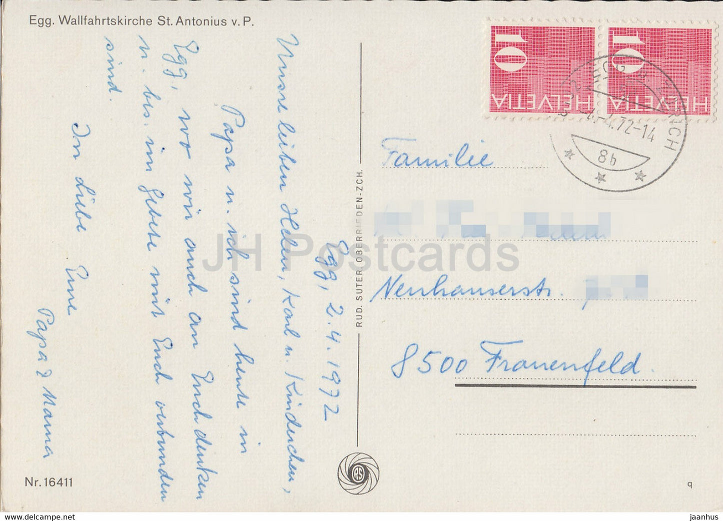 Egg Wallfahrtskirche St. Antonius v. P. - Kirche - 16411 - 1972 - Schweiz - gebraucht