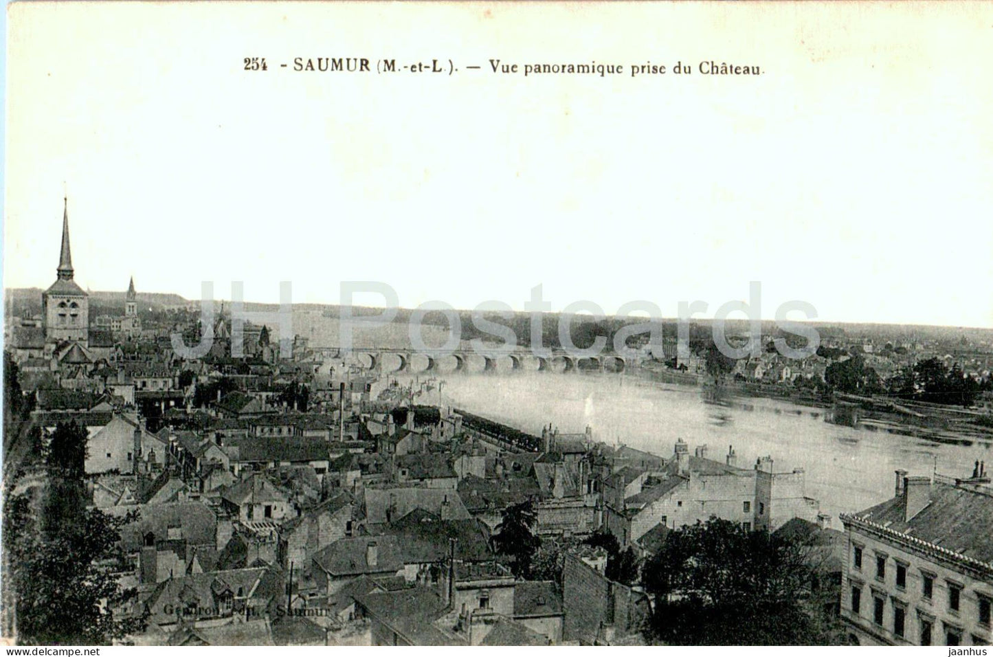 Saumur - Vue panoramique prise du Chateau - 254 - old postcard - France - unused - JH Postcards