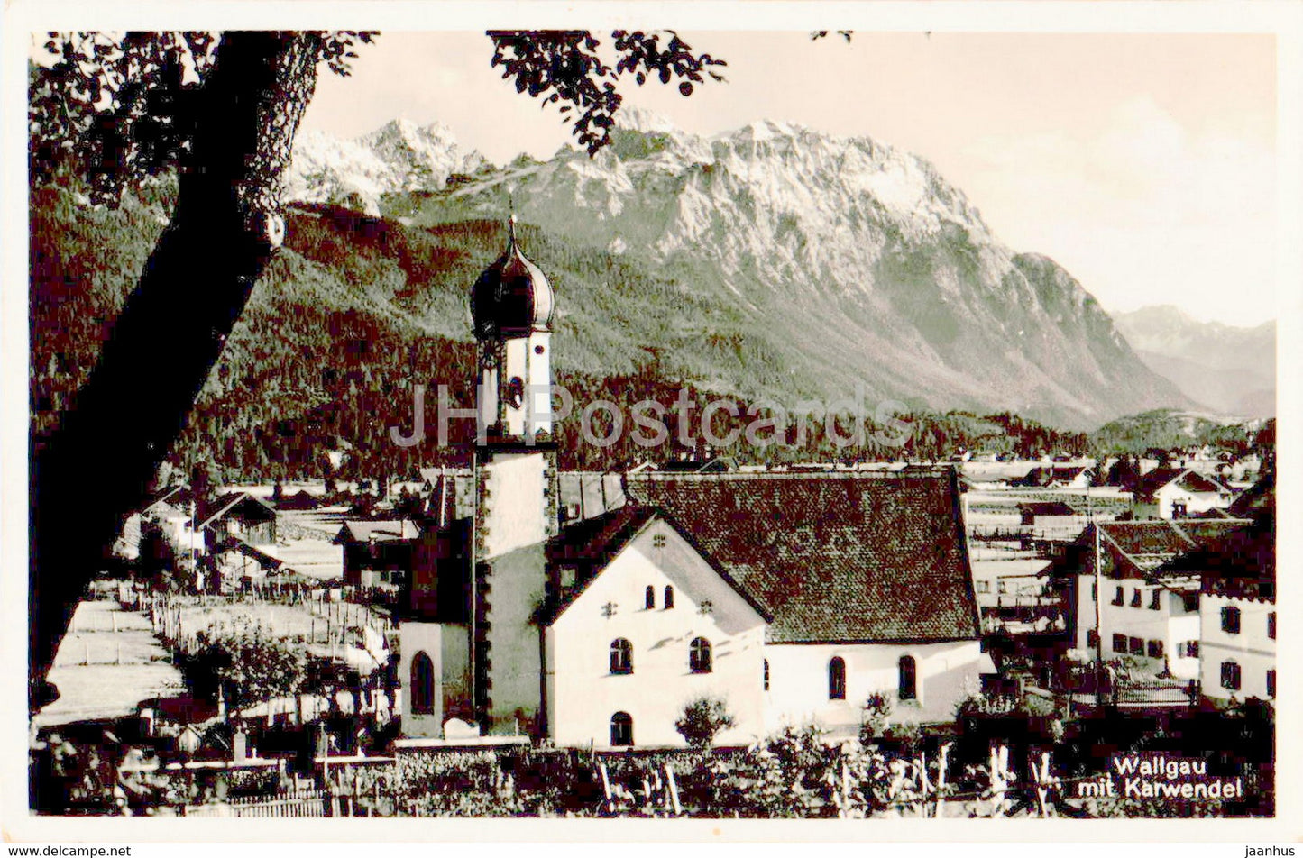 Wallgau mit Karwendel - old postcard - 1940 - Germany - used - JH Postcards