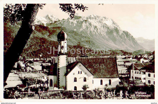 Wallgau mit Karwendel - old postcard - 1940 - Germany - used - JH Postcards