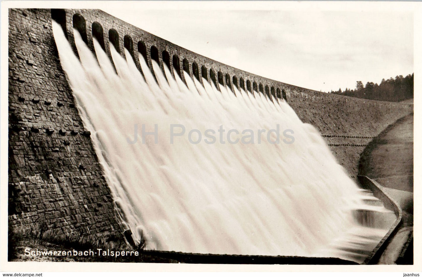 Schwarzenbach Talsperre - 1 - old postcard - Germany - unused - JH Postcards