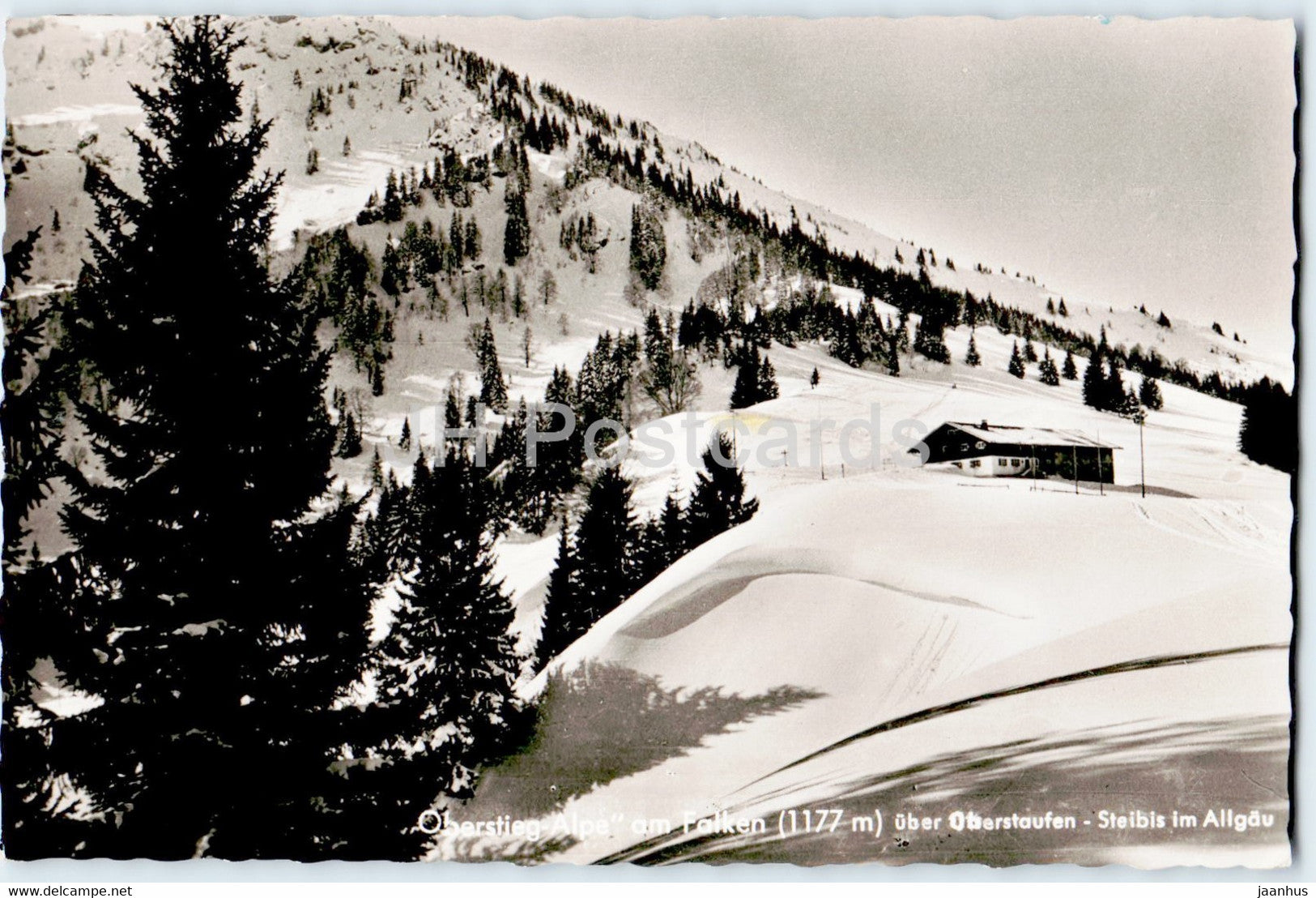Oberstieg Alpe am Falken uber Oberstaufen - Steibis i Allgau - old postcard - 1956 - Germany - used - JH Postcards