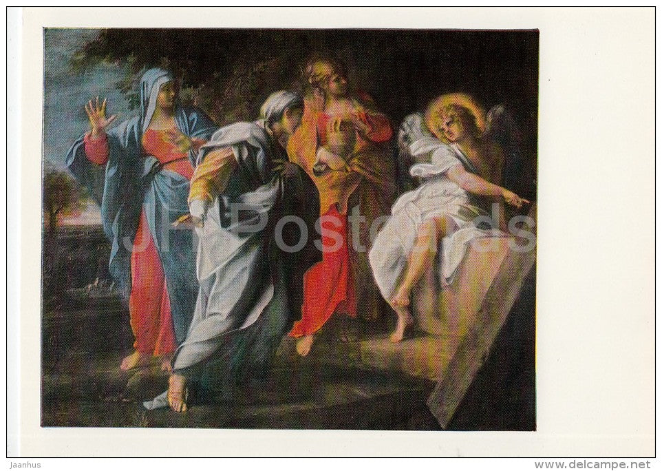 painting by Annibale Carracci - The Wives at the Coffin of Christ , 1590s - Italian art - Russia USSR - 1984 - unused - JH Postcards