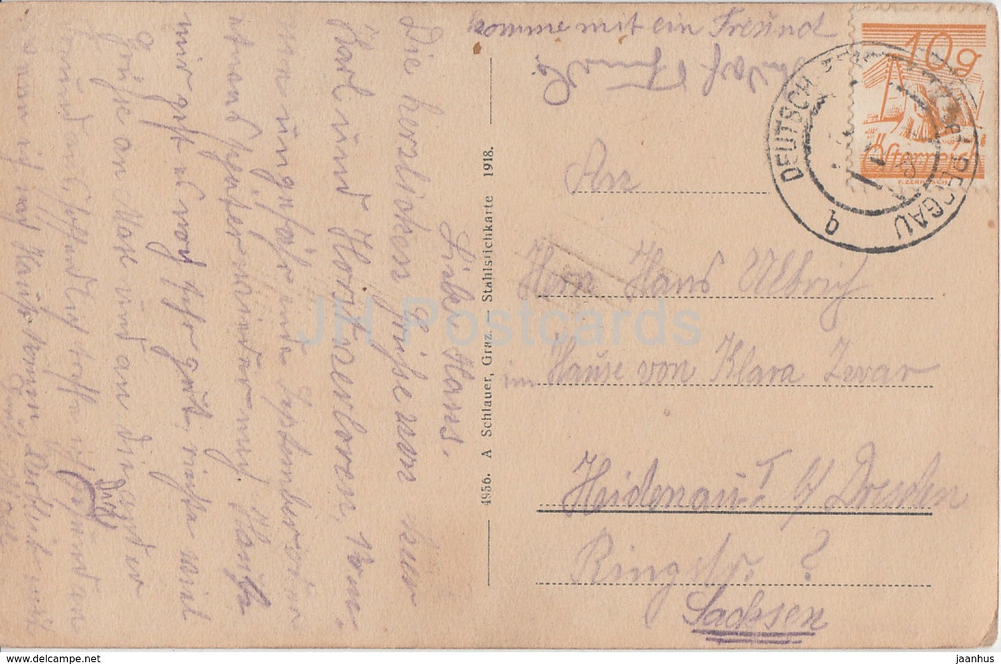 Graz gegen Suden - 4956 - old postcard - 1918 - Austria - used