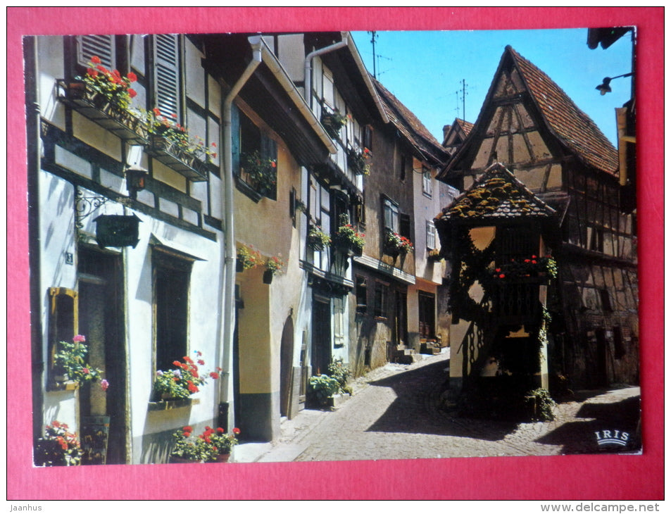 L´Alsace Pittoresque , Maisons - Eguisheim - Haut-Rhin  France - sent from France to Estonia USSR Elva 1987 - JH Postcards