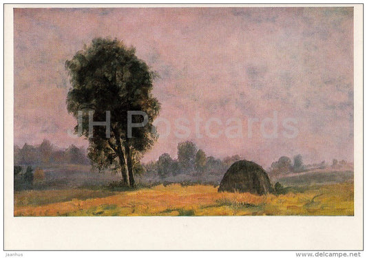 painting by Kastalsky-Borozdin - Fog , 1979 - Russian art - 1982 - Russia USSR - unused - JH Postcards