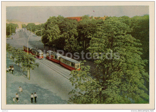 Teatralnaya street - tram - Kaliningrad - Königsberg - 1965 - Russia USSR - unused - JH Postcards