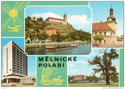 Melnicke Polabi - Melnik castle - Kostelec nad Labem , Town Hall - Neratovice - Czechoslovakia - Czech - unused - JH Postcards