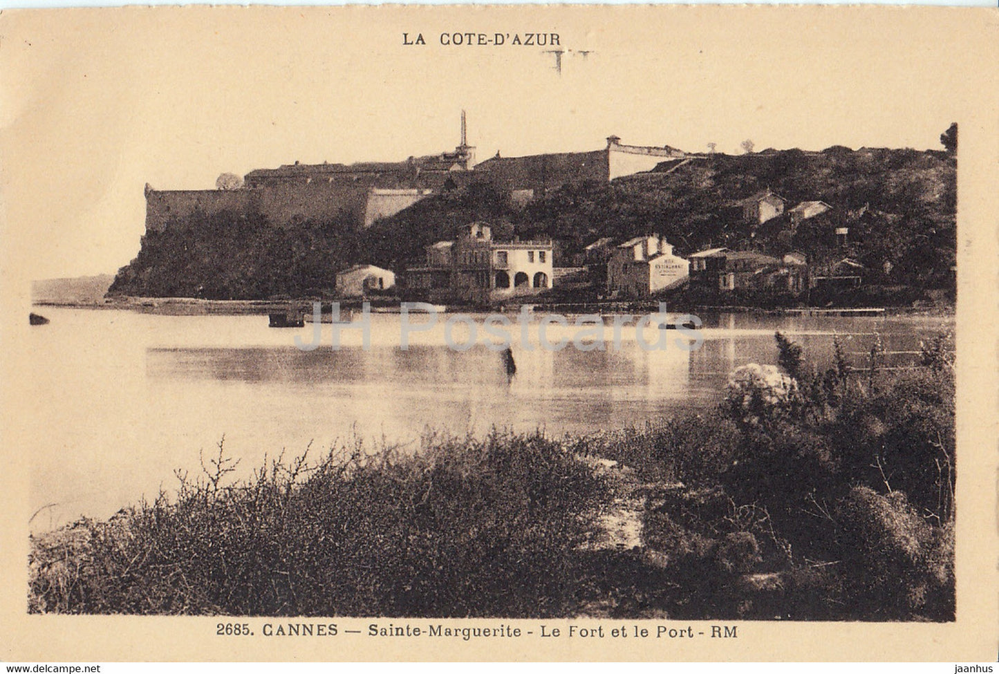 Cannes - Sainte Marguerite - Le Fort et le Port - 2685 - old postcard - France - unused - JH Postcards