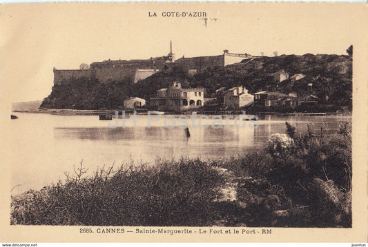 Cannes - Sainte Marguerite - Le Fort et le Port - 2685 - old postcard - France - unused - JH Postcards